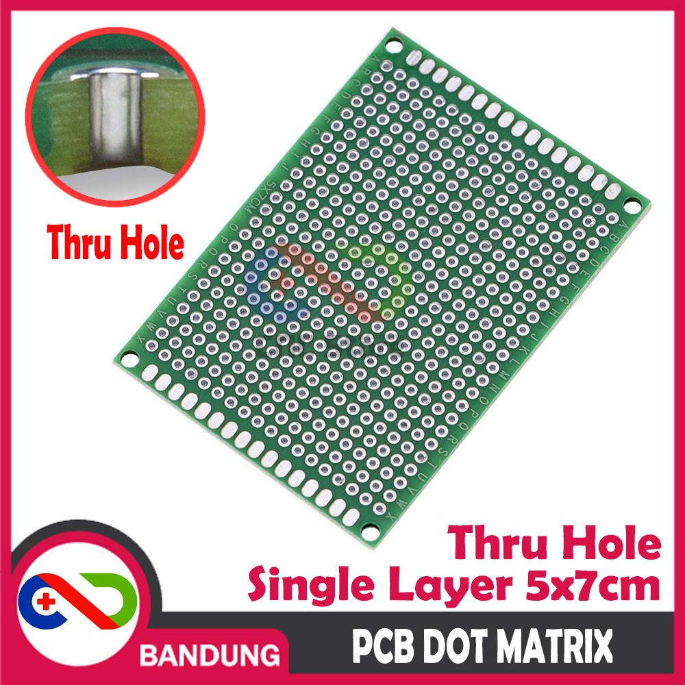 PCB DOT MATRIX THRU HOLE SINGLE LAYER 5X7CM 5*7CM LUBANG BOLONG MATRIK