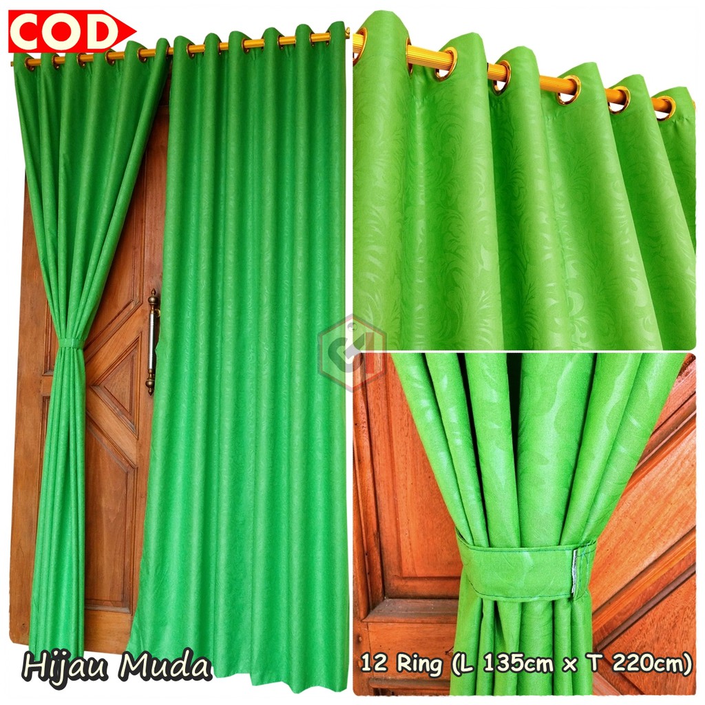 Gorden Polos Pintu Jendela Murah Model Smokering 12 Ring Warna Gorden Polos Pintu Jendela Murah Model Smokering 12 Ring Warna
