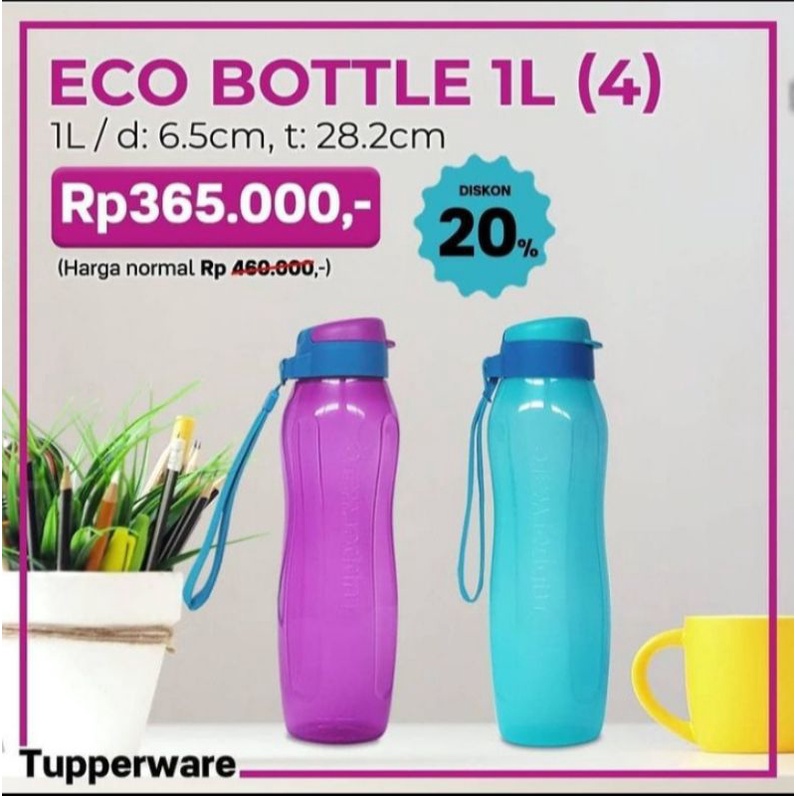 Eco Bottle 1L// botol minum// TUPPERWARE