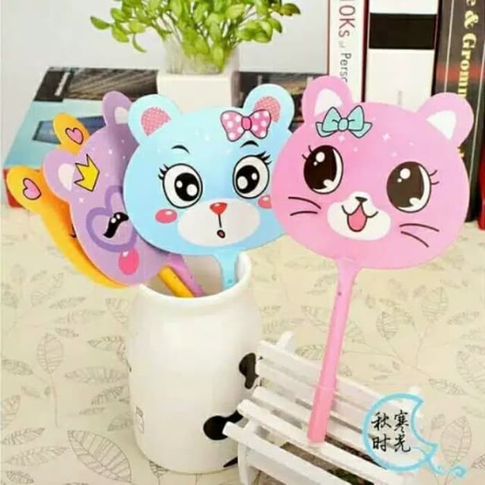 Unik Pulpen Karakter Kucing Pena Kipas Animasi Hewan Pulpen Korea