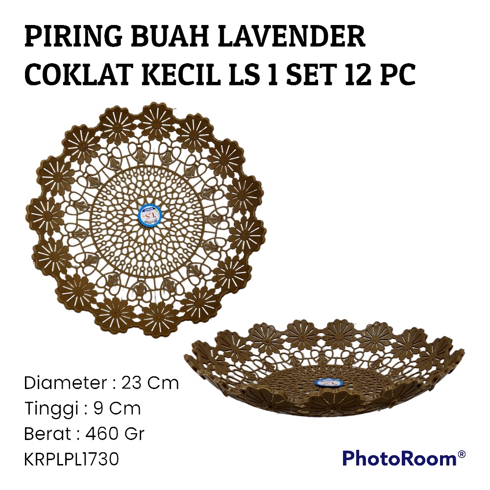 PIRING BUAH LAVENDER COKLAT KECIL LS (1 SET 12 PC) KRPLPL1730