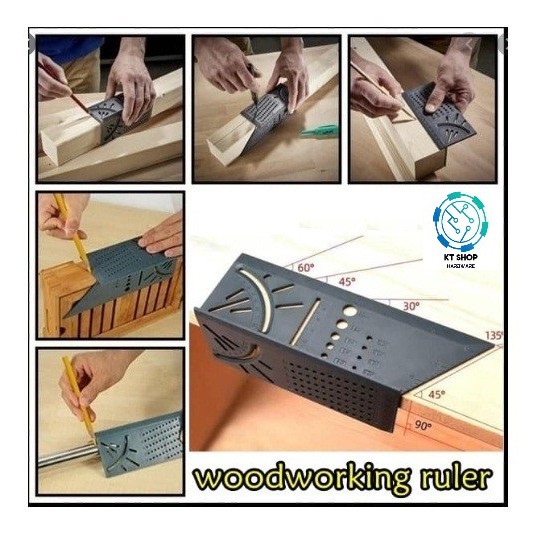 

Woodworking Ruler Penggaris Siku Mitre Marking 3D marking gauge mistar