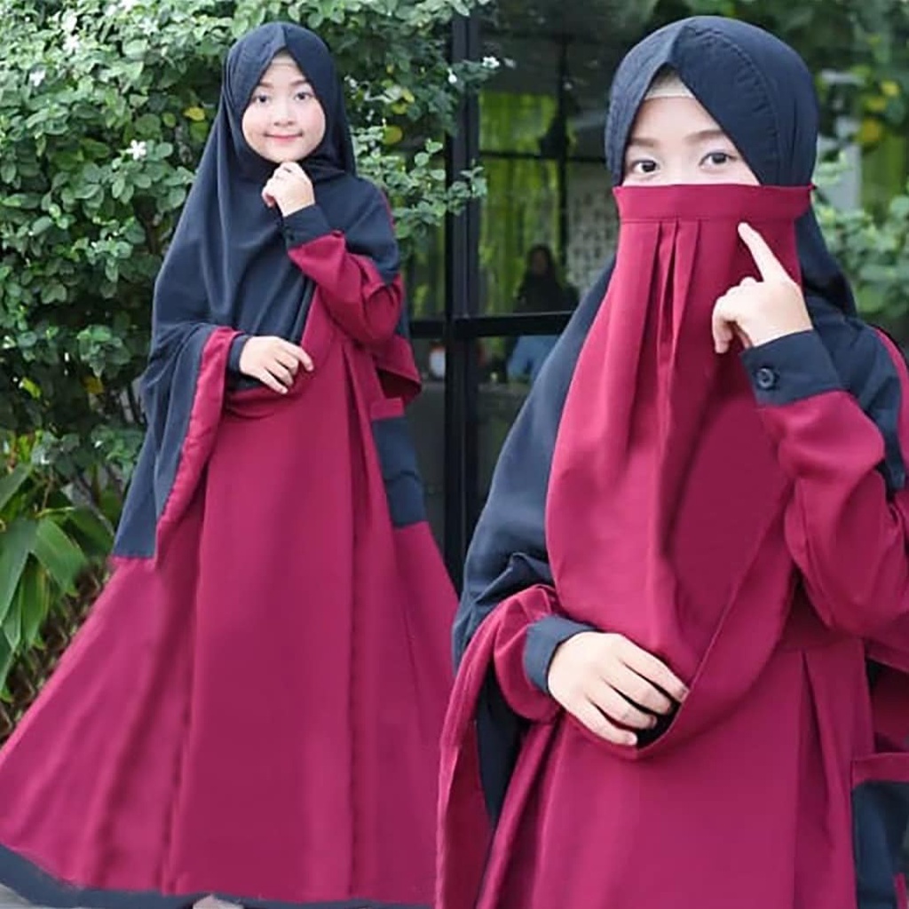 Gamis Anak Syari Shaliha Syari 9-12 thn (Bonus Jilbab &amp; cadar) Baju Gamis Syari AnakTangung  Gamis Anak Model Terbaru 2021