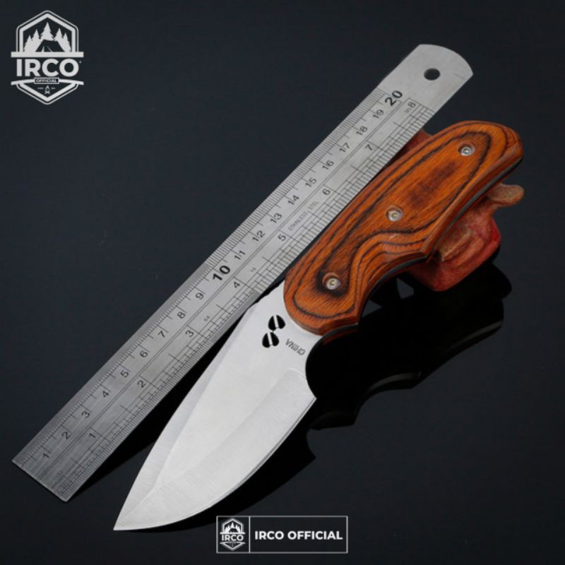 IRCO Pisau Buck Elf Stainless Steel Gagang Kayu Free Sarung - Pisau Camping Survival Outdoor Knife