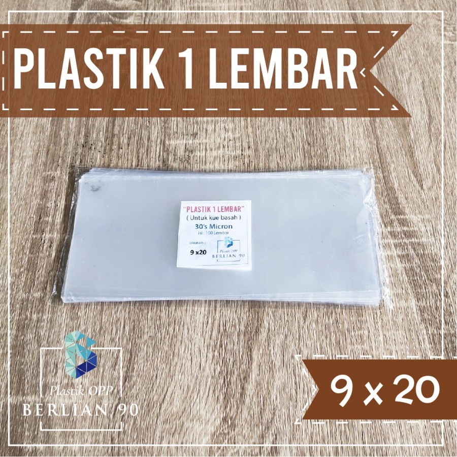 Plastik OPP Lembaran 9x20 cm 30's Micron Plastik OPP One Sheet Plastik Kue Basah
