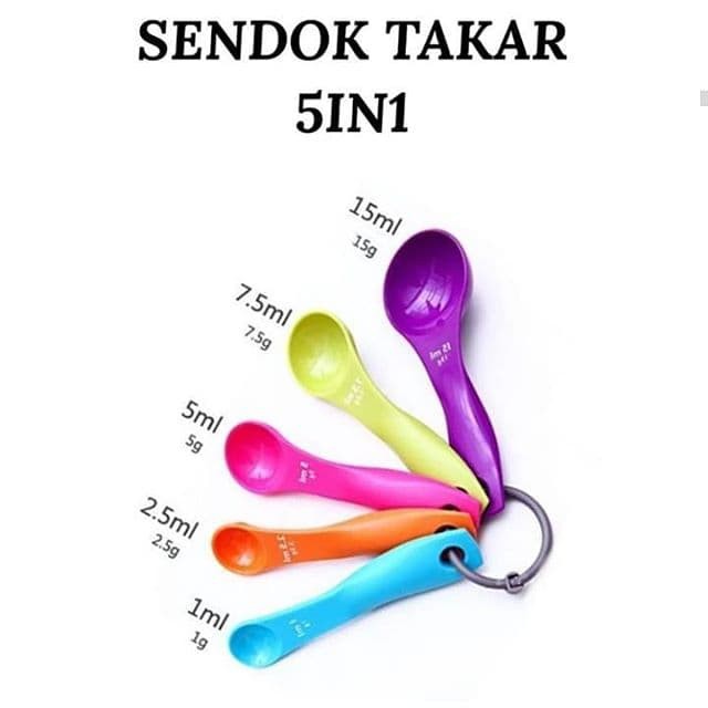 Sendok Takar Set 5 in 1 Warna Warni