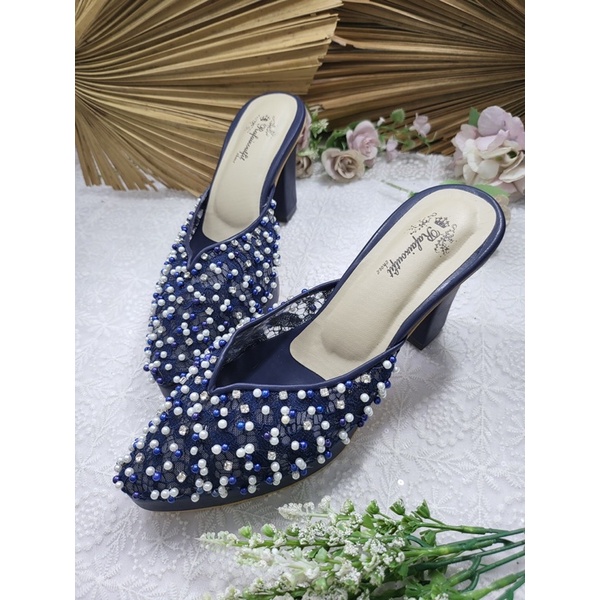 sepatu yasmika navy tinggi 9cm tahu