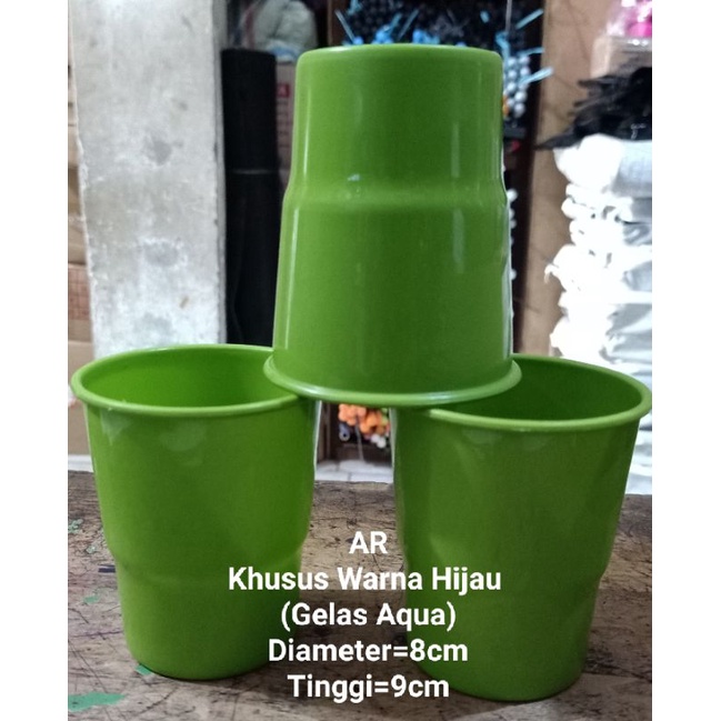 CANGKIR PLASTIK / GELAS PLASTIK AQUA (12 buah)