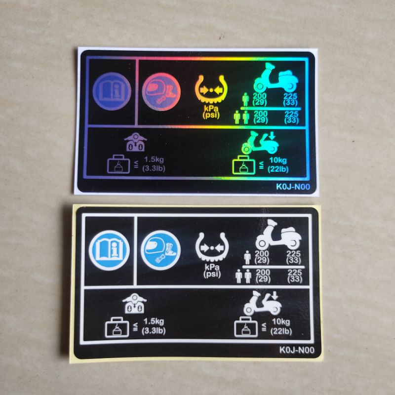 Stiker Peringatan penting Honda beat new warning