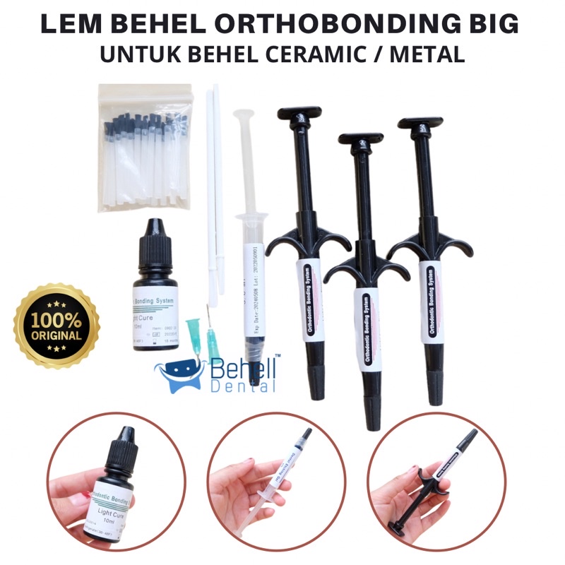 LEM BEHEL ORTHOBONDING LIGHT CURE ORIGINAL BIG // Lem Behel Light Curing Laser Perekat Behel Permanen Metal Ceramic Transparan - BEHELLDENTAL - PASTE PRIMER GEL ETCHAN ETCHING ETSA