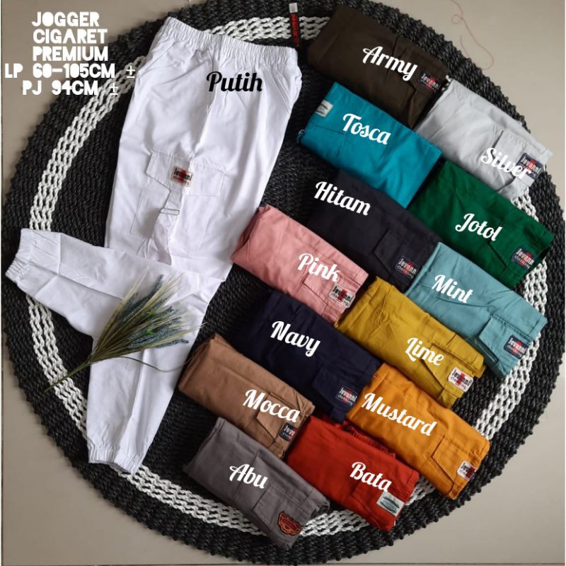 Jogger Cigaret panjang JEVANNI // celana Cargo cewek // Celana Jogger Jevanni// Celana Saku Gamblok