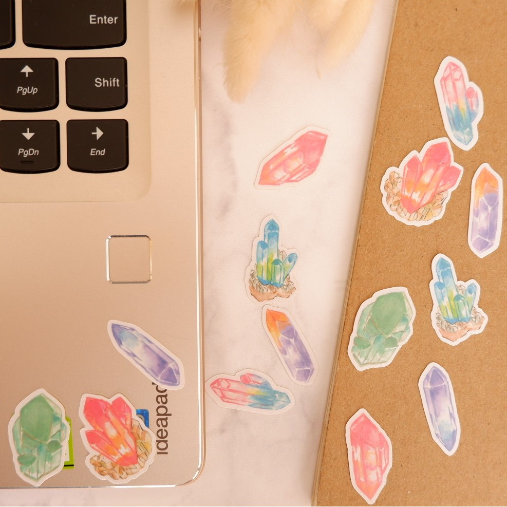 

Pretty Memoir Gemstone -Stiker Sticker Motif Lucu Journal Bujo Scrapbook Vinyl DIY Laptop Waterproof