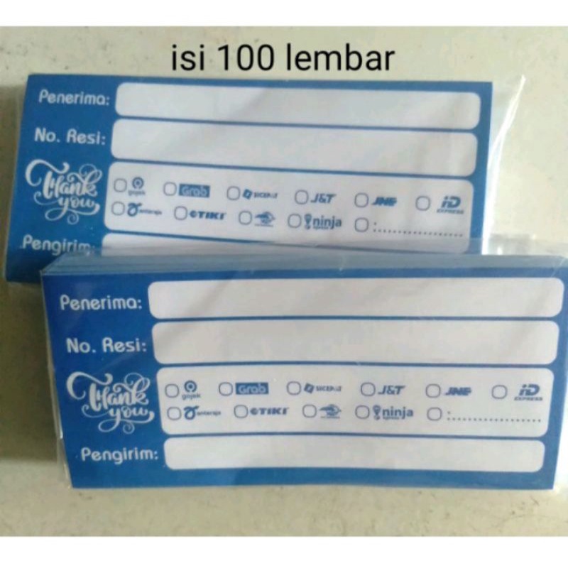 

LABEL PENGIRIMAN OLSHOP ISI 100 LEMBAR