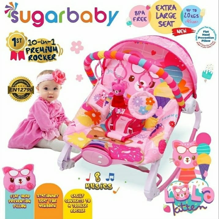 SUGAR BABY BOUNCER 10 IN 1 PREMIUM ROCKER