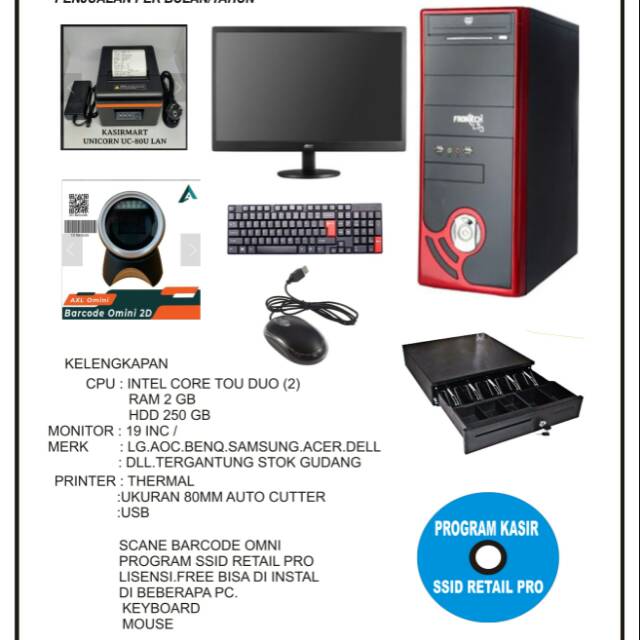 Komputer kasir full set sp