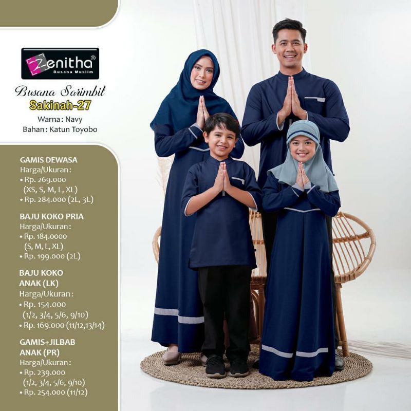 Sarimbit Keluarga Navy - Baju Keluarga - Gamis Busui