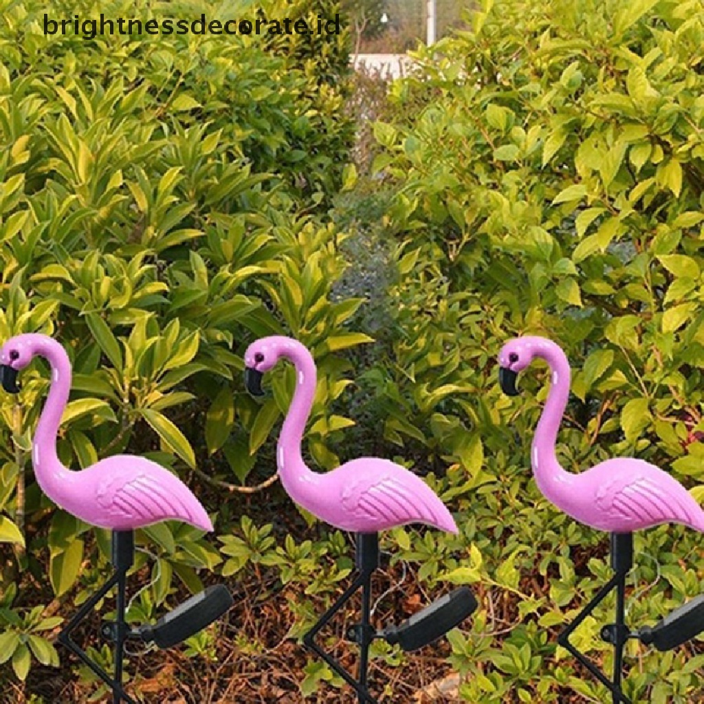 [birth] 3Lamps/Drag New Led Solar Power Flamingo Lawn Garden Stake Landscape Outdoor [ID]