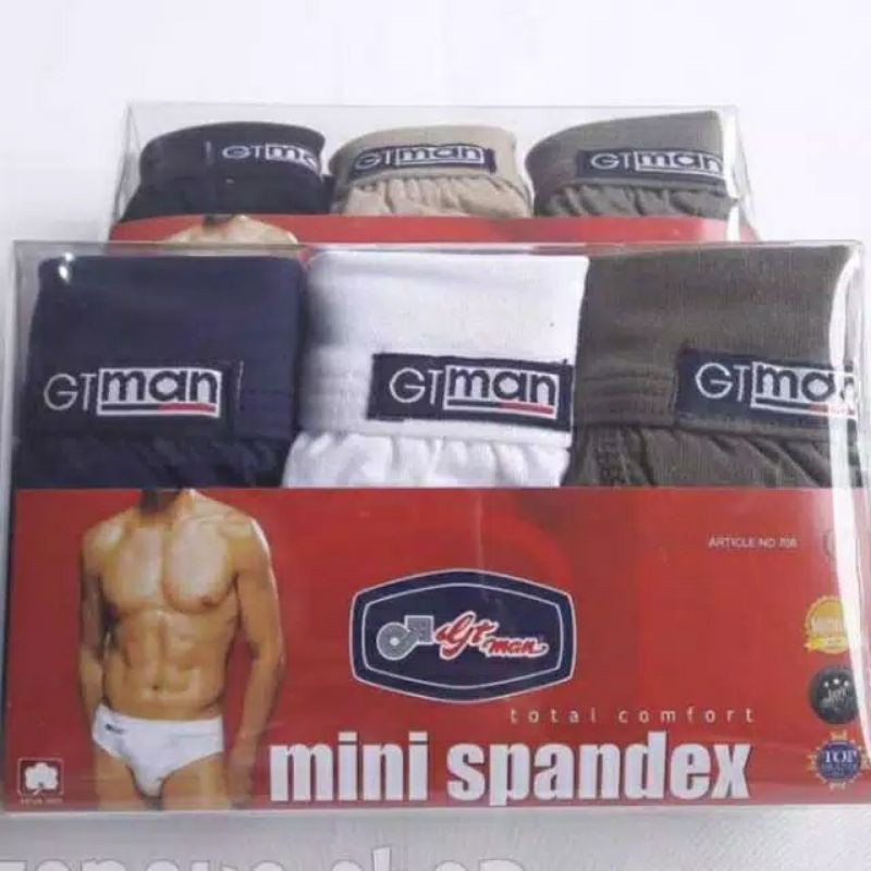 CELANA DALAM PRIA GTMAN MINI SPANDEX GT 708 | ISI 3PCS