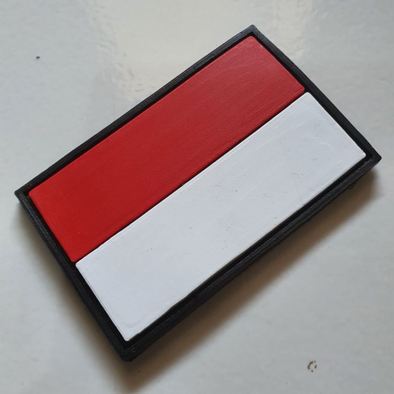 patch rubber logo bendera merah putih indonesia / tempelan emblem karet velcro