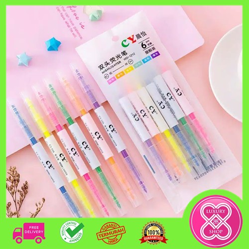 

Stabilo Set Warna Warni DOUBLE SIDE HighLighter Isi 6 in 1