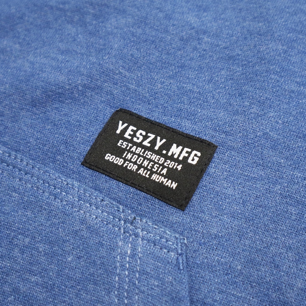 YESZY.MFG Hoodie Blue Tone Globe Embroidery