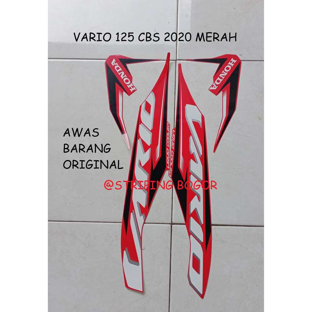Striping Stiker Motor Honda Vario 125  CBS 2020 Lis Warna Merah
