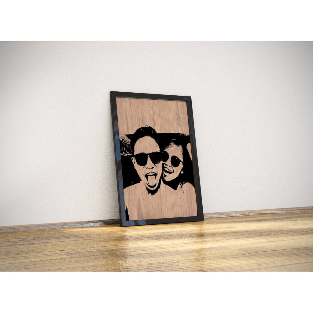 Frame Kayu Karikatur Wajah / Hadiah Unik Kado Unik