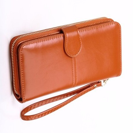 DOMPET WANITA PANJANG COKLAT KULIT WA046B7 TYSAND IMPORT KOREA MURAH PREMIUM BRANDED FASHION TALI