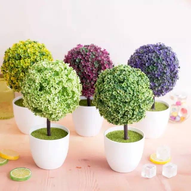 NFS348 Bunga plastik / Pajangan bunga Artifisial / Vas Bulat