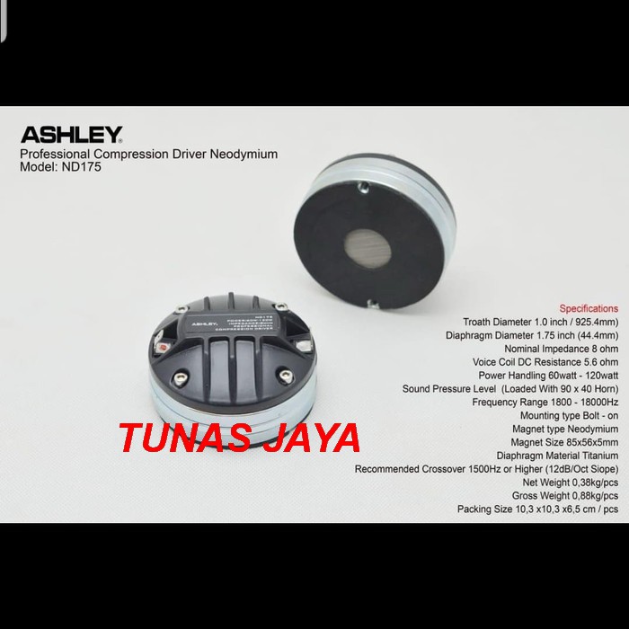 Driver Neodymium ASHLEY ND175/ND 175 TWEETER Original