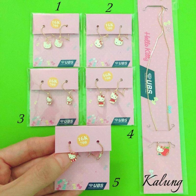 Anting anak dan kalung hello kitty kadar 16K 700