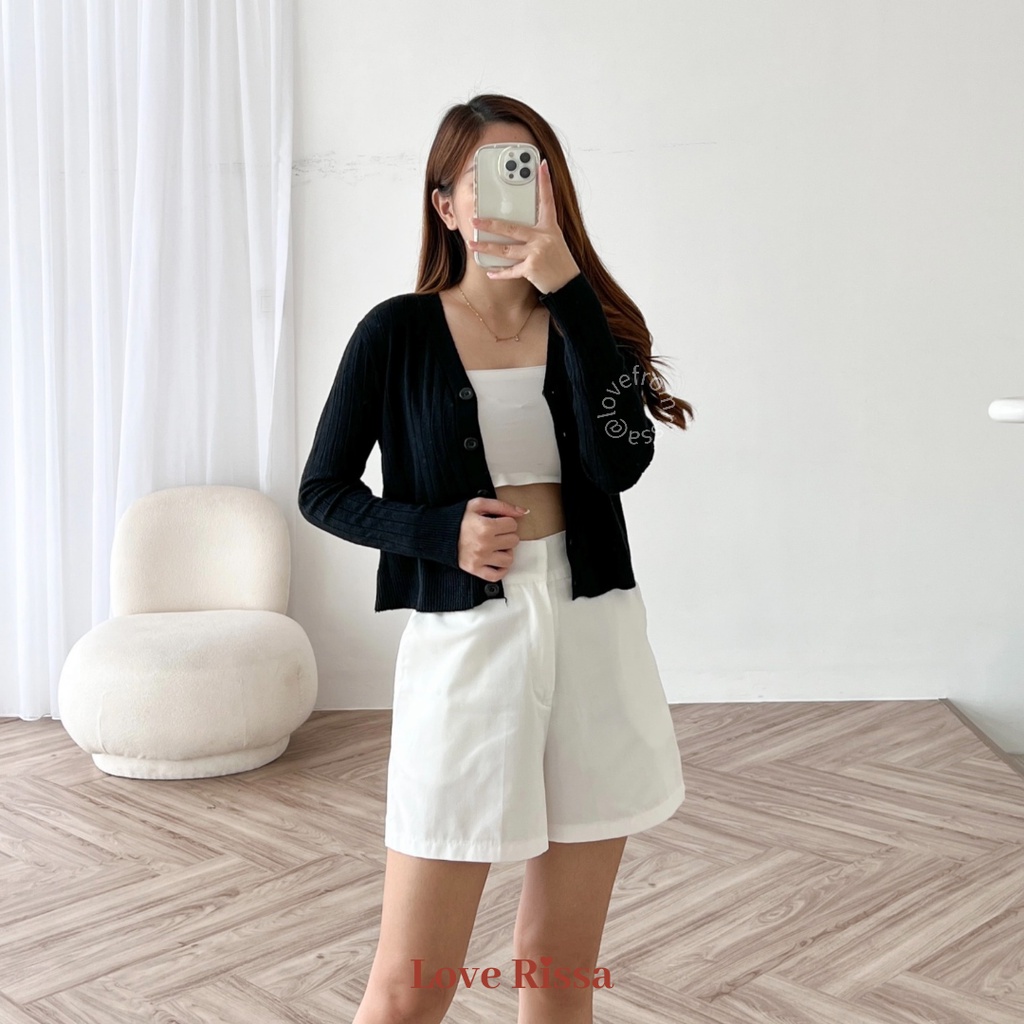 Baju Crop Cardigan Yoona Baju Korea Lengan Panjang Wanita Love Rissa