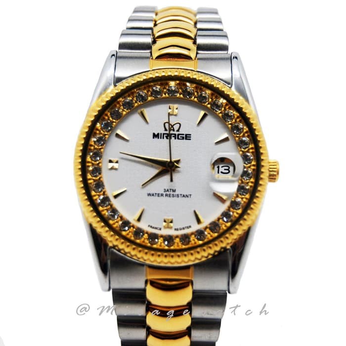 Mirage Jam Tangan Wanita Rx Comb Silver Gold White