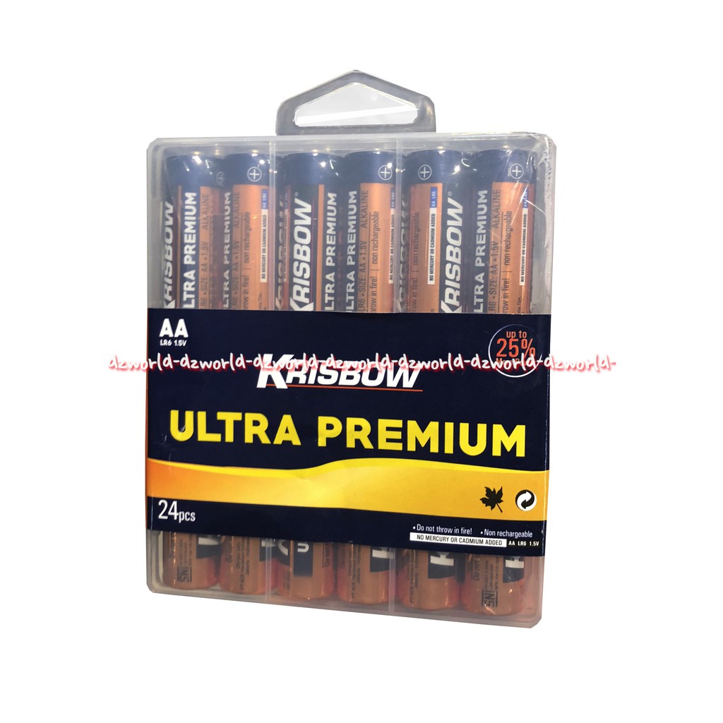 Krisbow Ultra Premium AA 24 Pcs Baterai A2 Box Batrai Battery AA Batrai Remote Kris Batery Ultrapremium Dengan Kotak Isi 24pcs