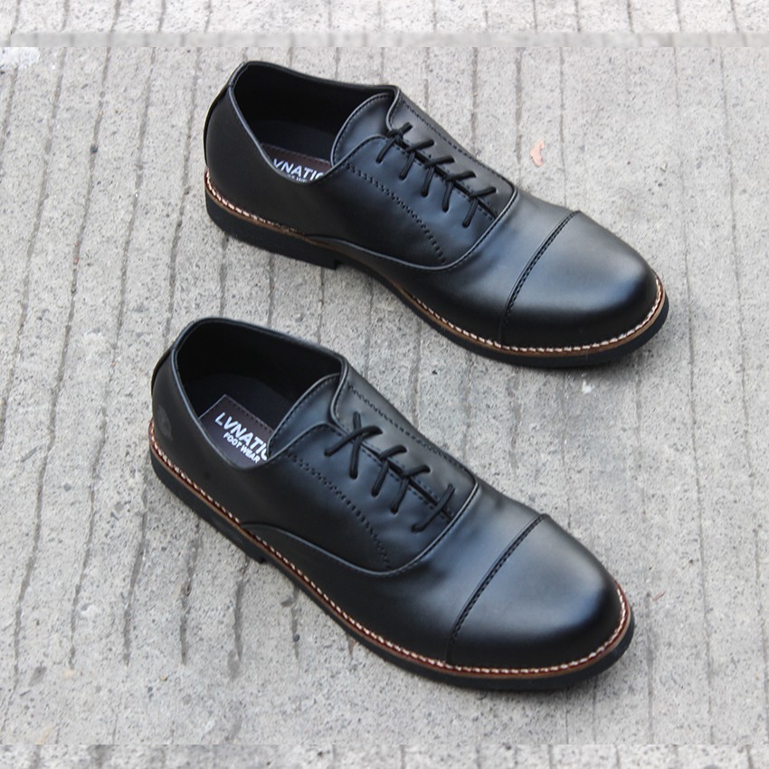 Dante Black | 39-45 | Sepatu Pantofel Santai Kerja Kuliah Oxford Pria Cowok Men Laces | FORIND x Lvnatica