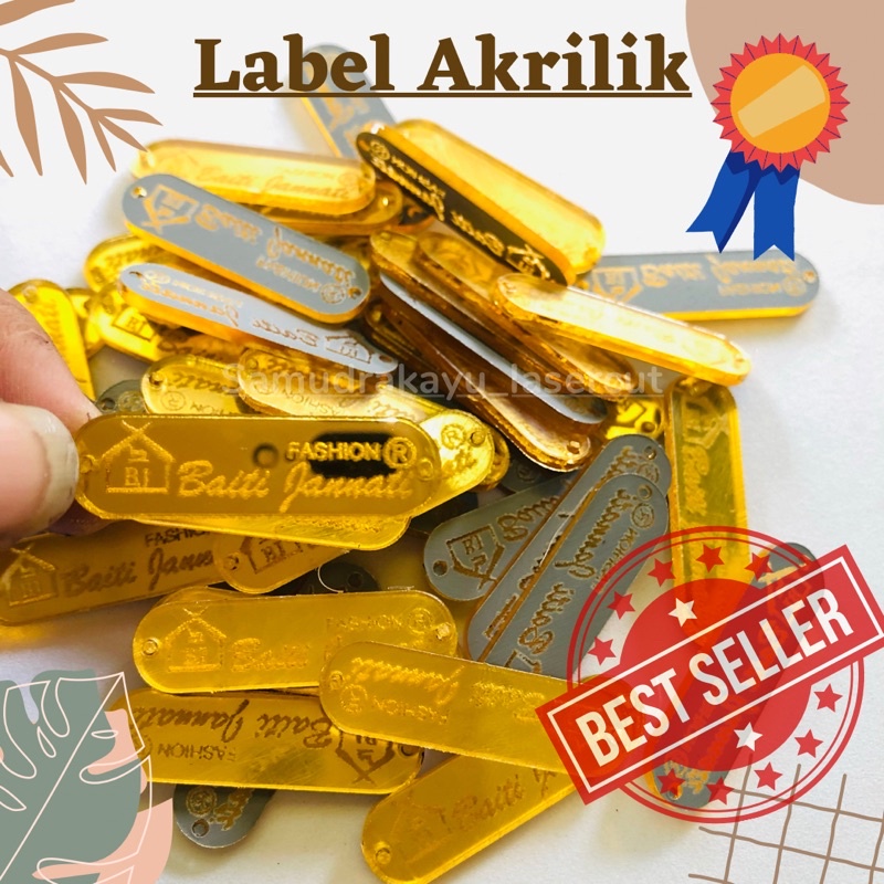 Label akrilik BEST SELLER (Bahan import gold Premium)