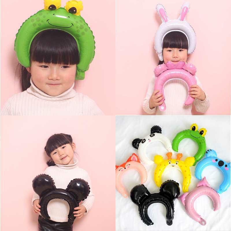 INFY - Balon bando karakter binatang / animal head band balon bando ulang tahun anak R489