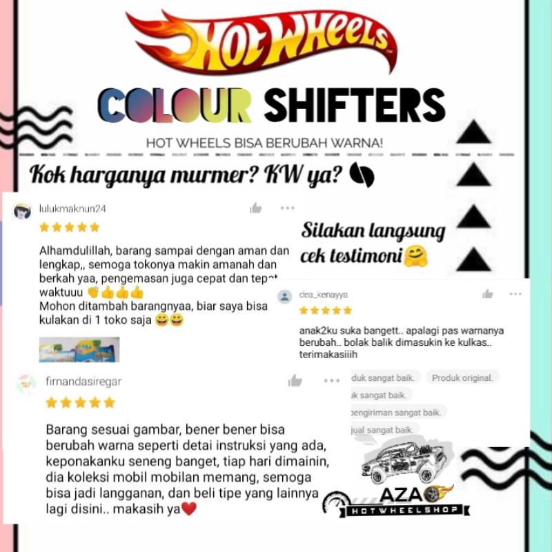 BEST SELLER | Diecast Hot Wheels COLOUR SHIFTERS HW COLOR SHIFTER Hotwheels BISA BERUBAH WARNA mobil unik murah original anak Volkswagen Drag Bus Purple Passion Trak Tune RD-08 Scion XB lancer evolution Dodge Viper Shelby Cobra MORRIS MINI PONTIAC COCKNEY