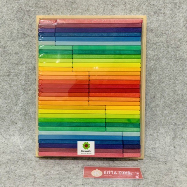 Gluckskafer Building Slats Set 64 Pcs Rainbow 64Pcs Original