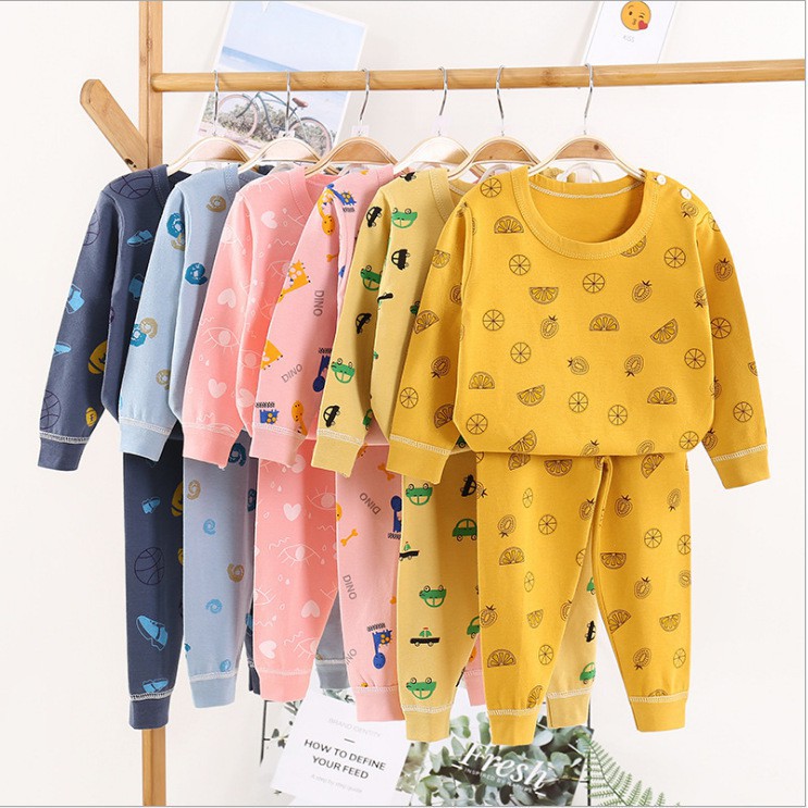HappyOliver KIDS SUIT PIYAMA HITS FULLPR Setelan Anak Bahan Kaos Celana Berkualitas Import cewek cowok H1-1