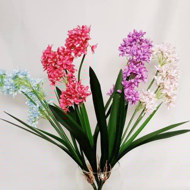 Bunga cengkeh  import artificial plastik  72 cm pink / biru muda / pink fanta / ungu