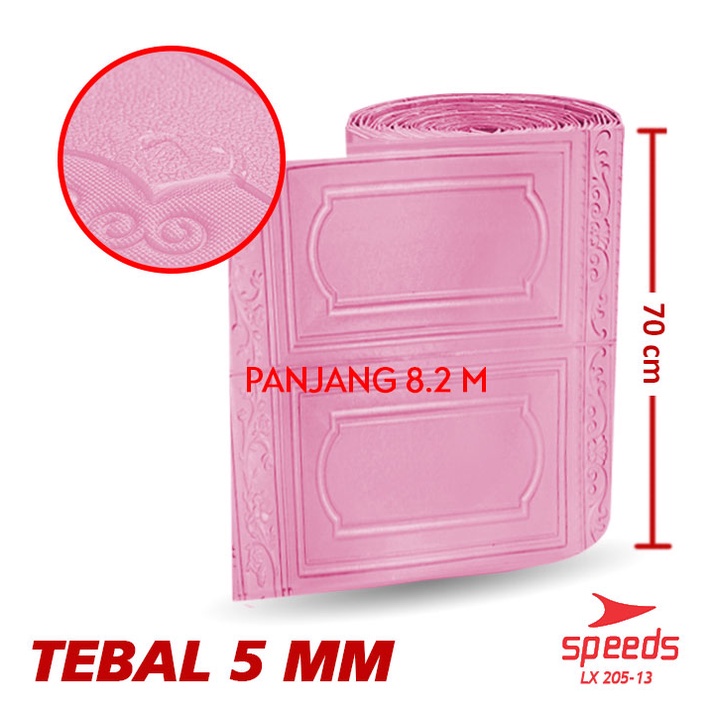 Wallpaper Dinding 5mm SPEEDS Wallpaper Foam 3D Motif Jendela untuk Kamar Tidur Ruang Makan dll 205-13-12-11-JNDLA PINK 8.2m 5mm