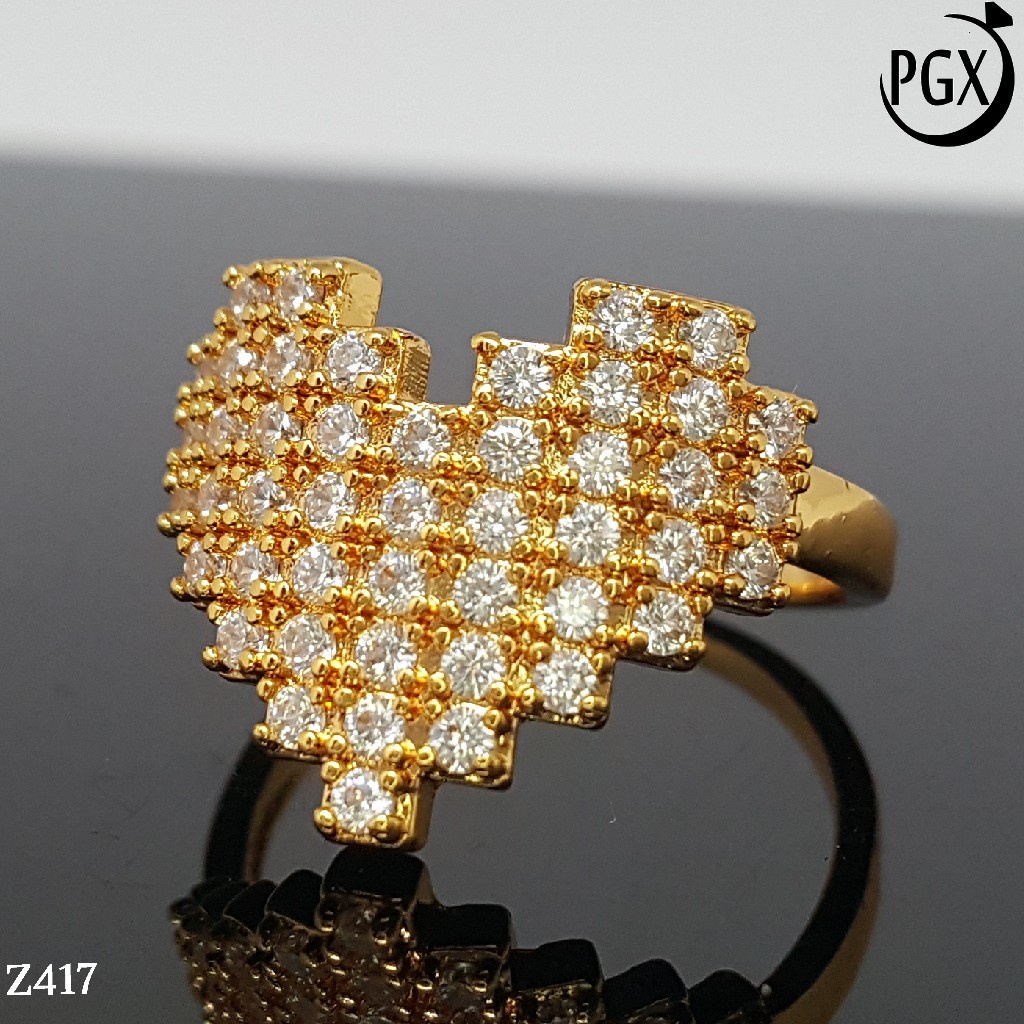 PGX Cincin Xuping Wanita Aksesoris Fashion Perhiasan Lapis Emas Premium - Z417