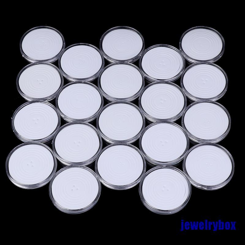 20 Pcs Holder Penyimpanan Koin Bentuk Kapsul Bahan Plastik Ukuran 46mm