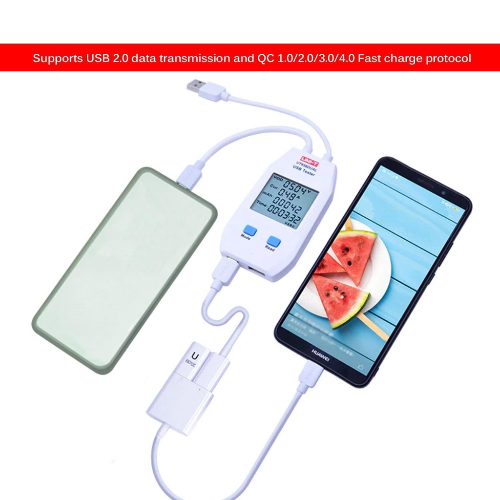 UNI-T UT658DUAL - Portable Dual USB Voltmeter Power Meter Tester