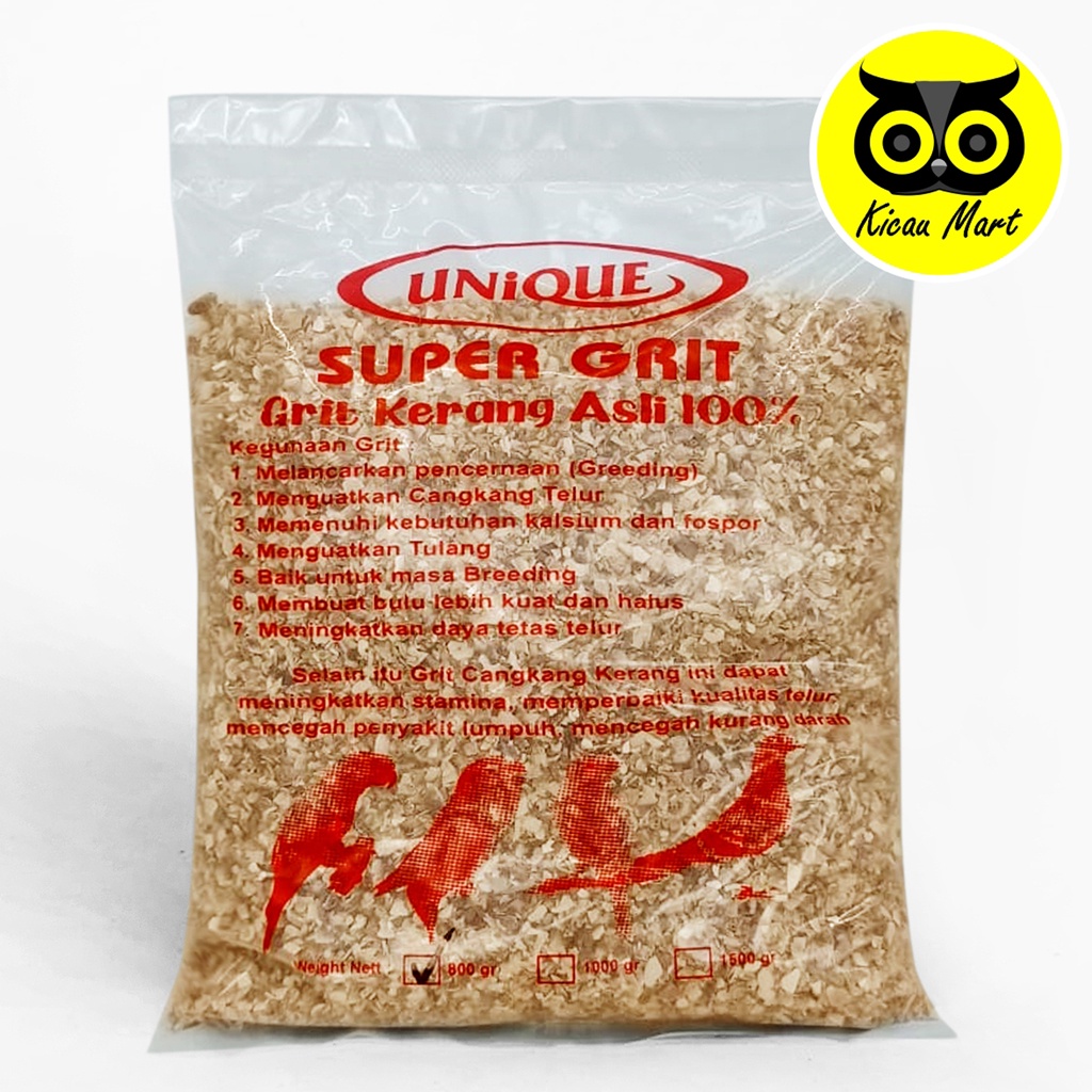 SUPER GRIT UNIQUE 800 GRAM KERANG LAUT CANGKANG ASINAN PAKAN MAKANAN BURUNG MERPATI LOVEBIRD GRITGKM