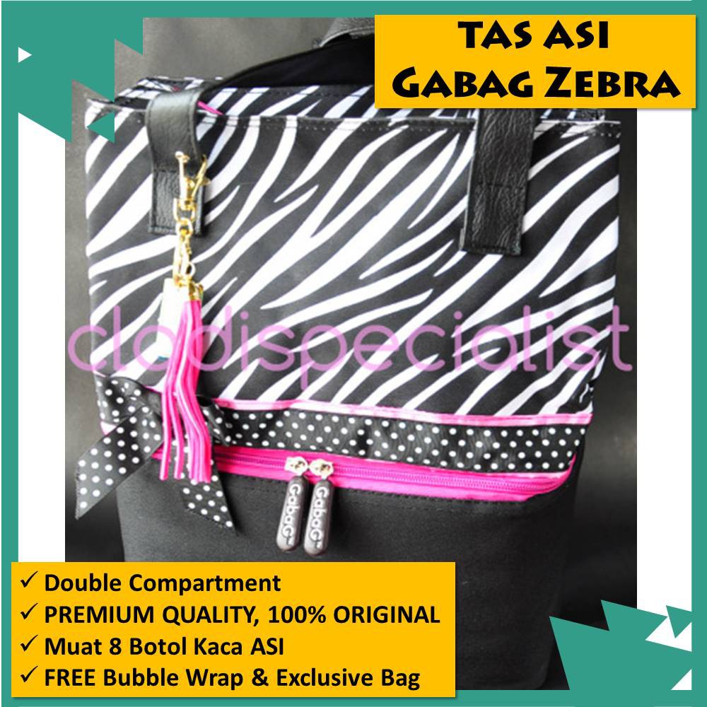 TAS ASI GABAG NEW ZEBRA - Tas Asi Bayi/ Cooler Bag/ Thermal Bag/ Tas Susu Botol/ Tas ASI Perah