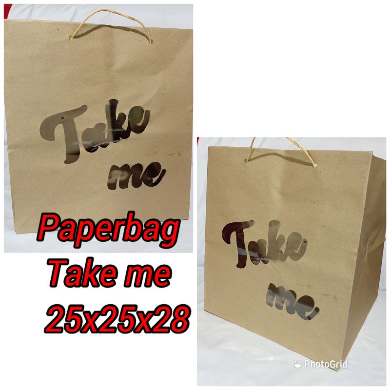 

paper bag take me 25x25 tas kertas