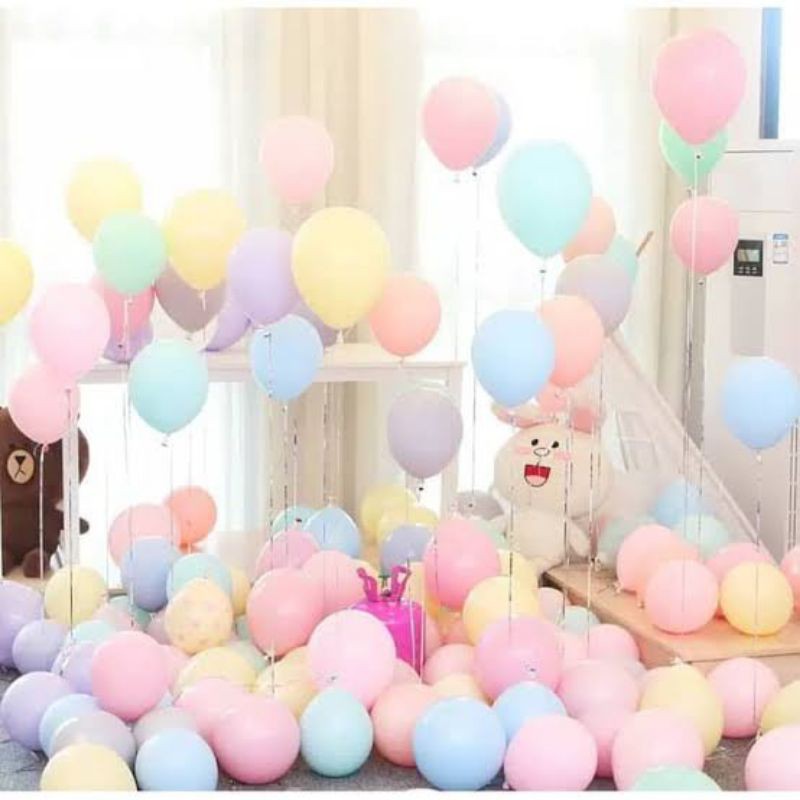 balon pastel isi 10 balon macarons balon pastel macaron isi 10 perset doff warna muda pastel