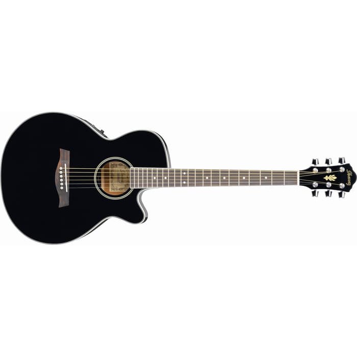 Ibanez AEG8E-BK Acoustic Guitar, Single Cutaway, Black